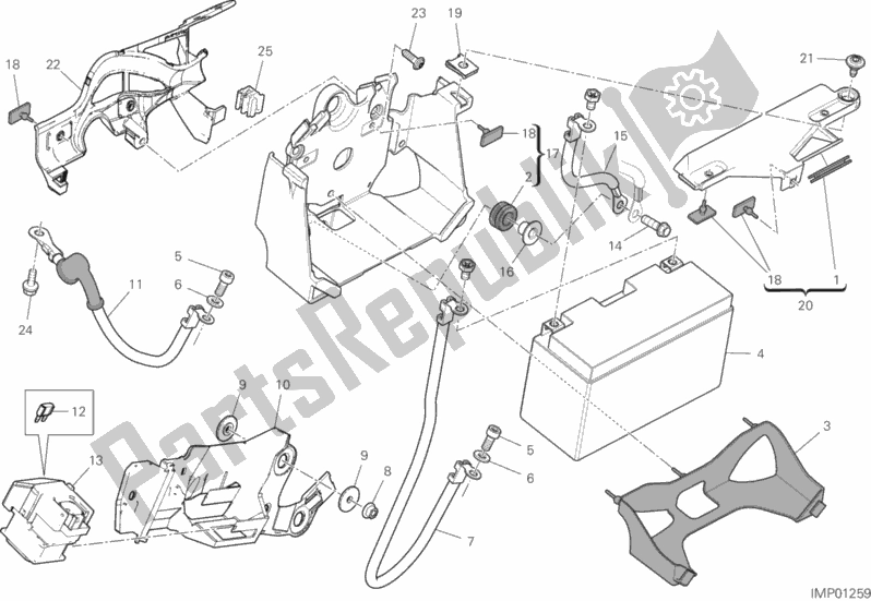 Alle onderdelen voor de Batterijhouder van de Ducati Superbike Panigale V2 Thailand 955 2020